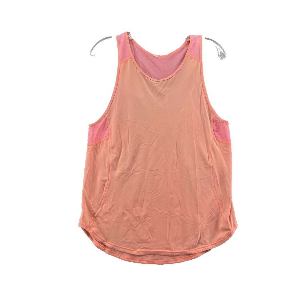 Lululemon Tank Top Womens 12 Orange Pink Mesh Back Running Yoga Training Gym Y2k